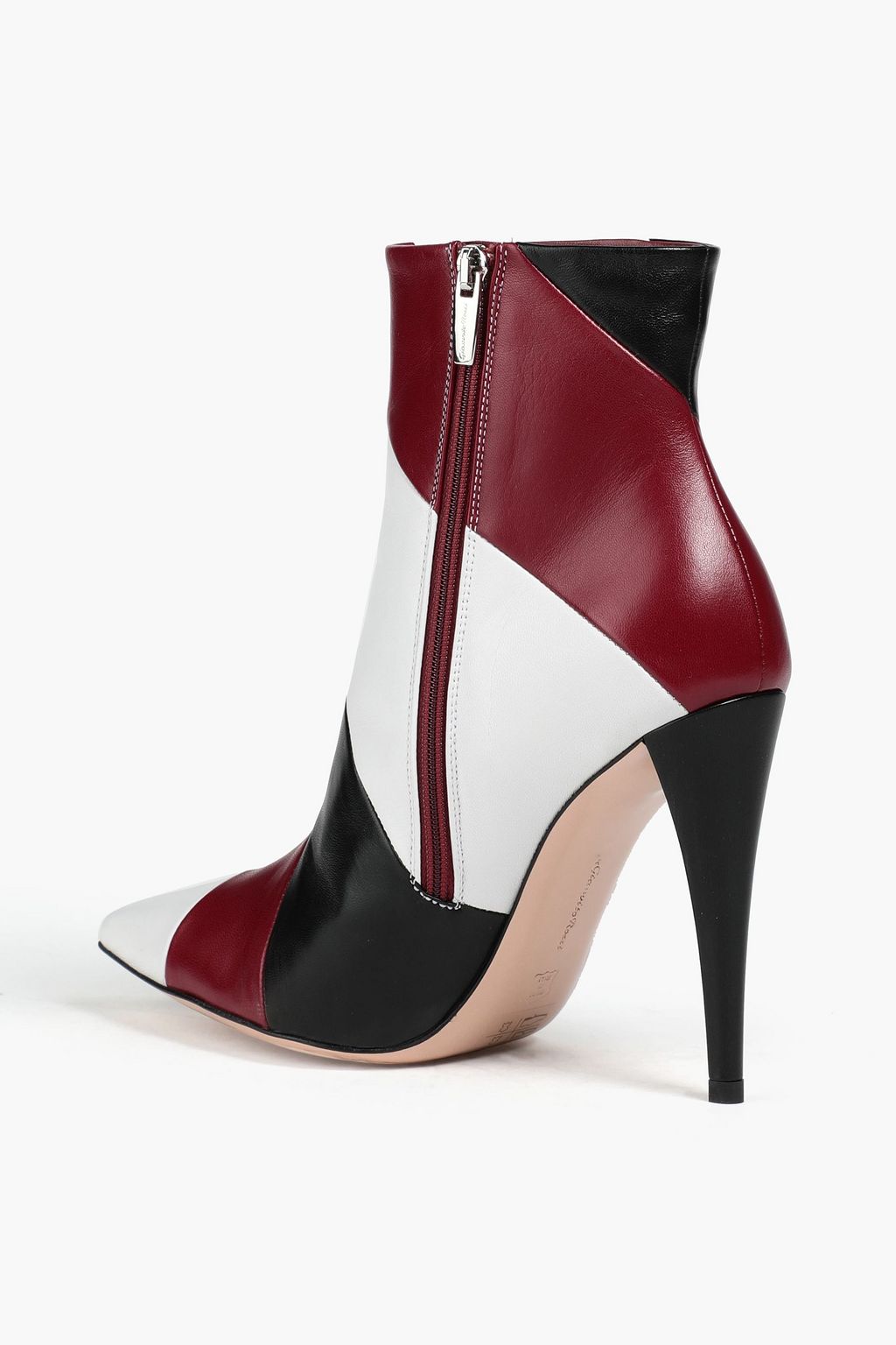 GIANVITO ROSSI Hadley 컬러 블록 가죽 앵클 부츠