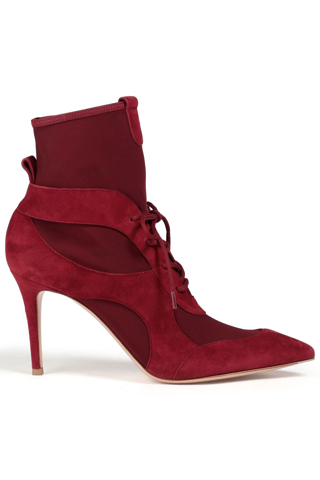 GIANVITO ROSSI Jenna suede paneled stretch knit sock boots THE
