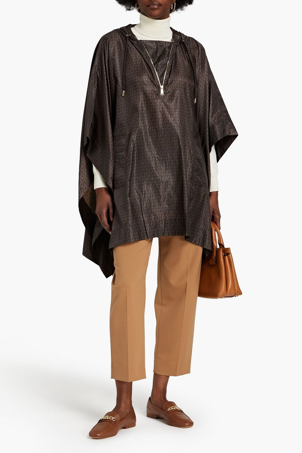 MICHAEL MICHAEL KORS Printed shell hooded cape