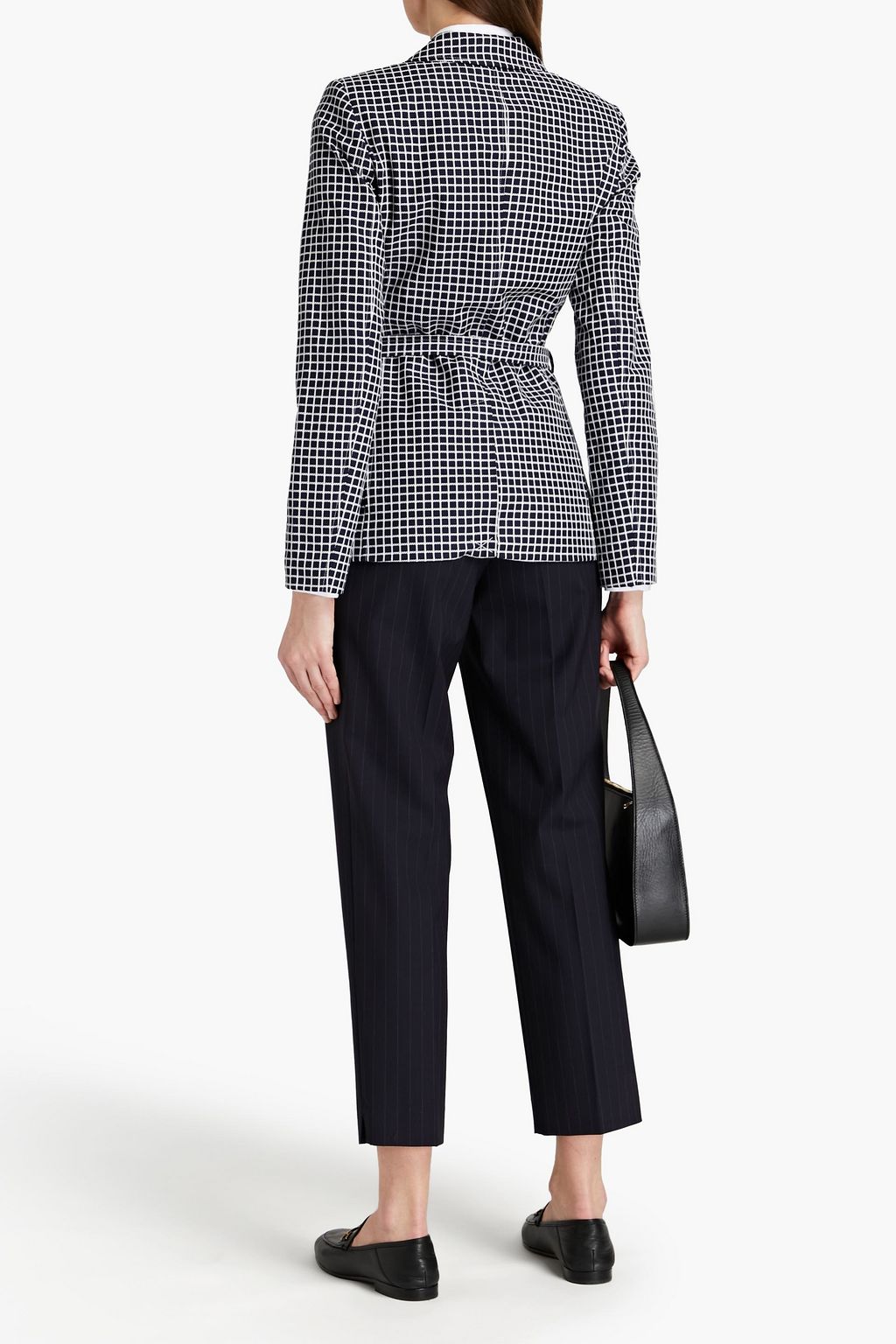 MICHAEL MICHAEL KORS Belted checked cotton-blend twill jacket