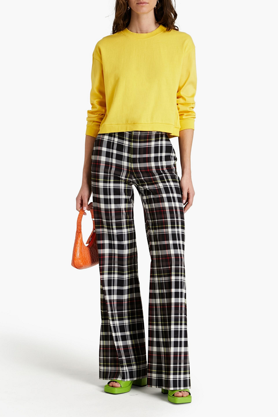 Alice And Olivia Dex Jersey-paneled French Cotton-terry Sweatshirt
