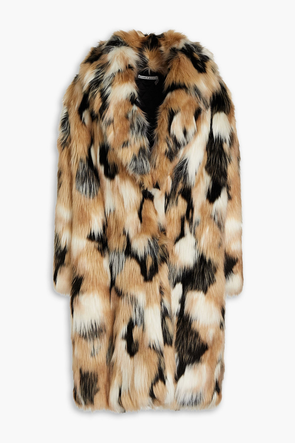 Alice And Olivia Yetta Faux Fur Coat In Brown