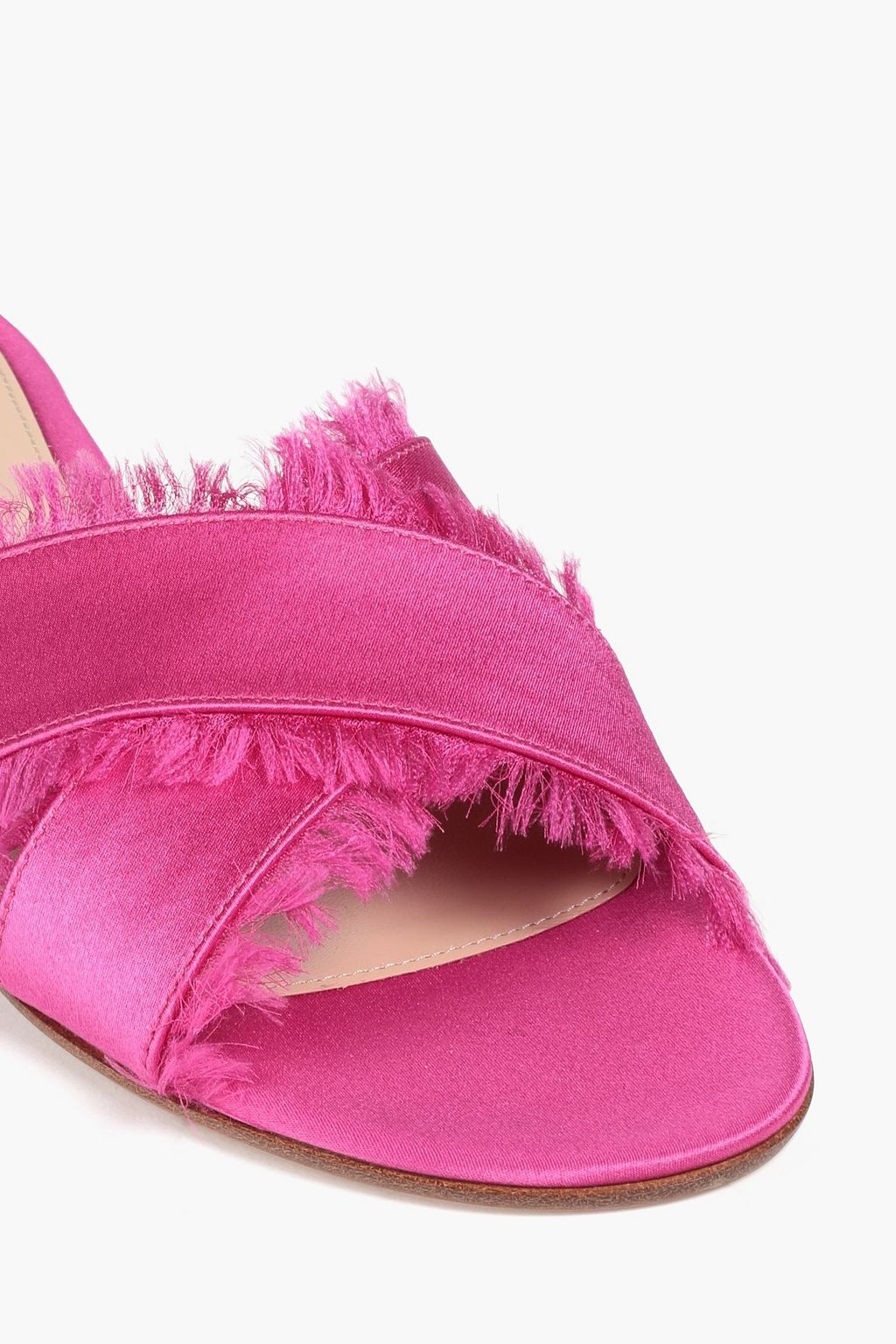 Fuchsia Barth frayed satin slides | GIANVITO ROSSI | THE OUTNET