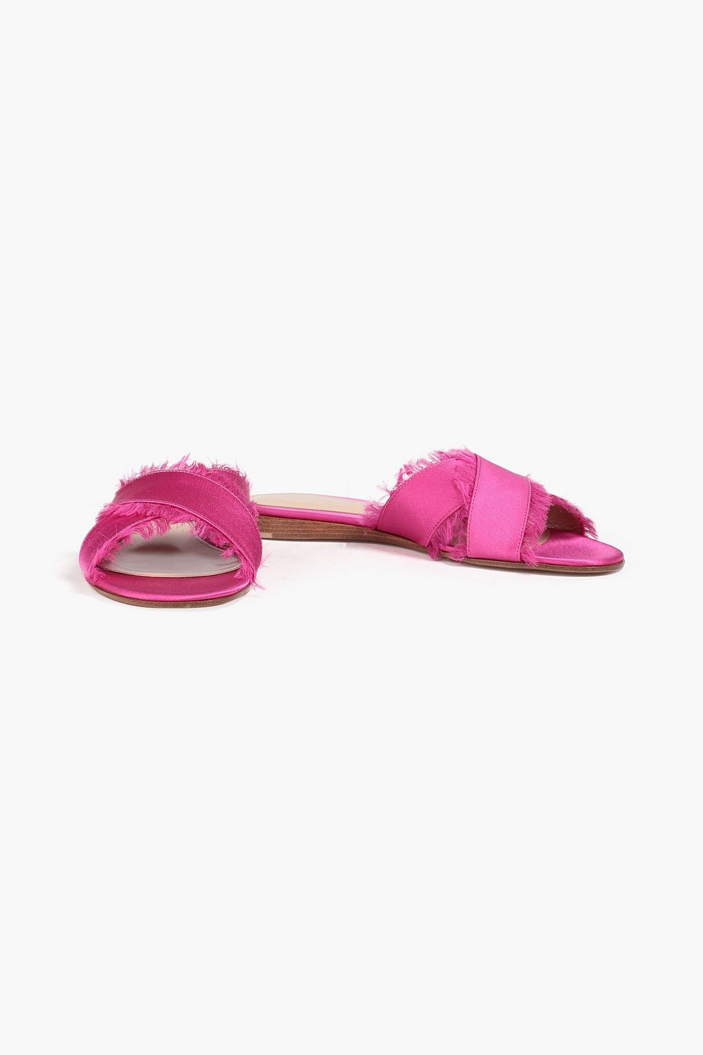 Fuchsia Barth frayed satin slides | GIANVITO ROSSI | THE OUTNET