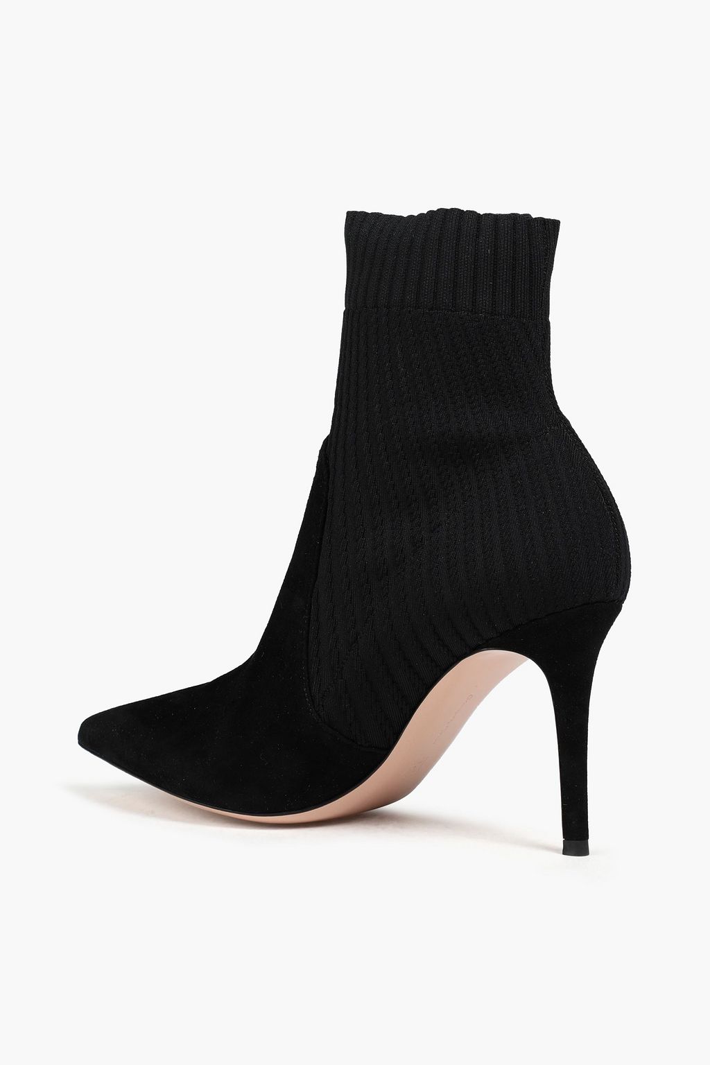 GIANVITO ROSSI Katie suede-paneled stretch-knit sock boots