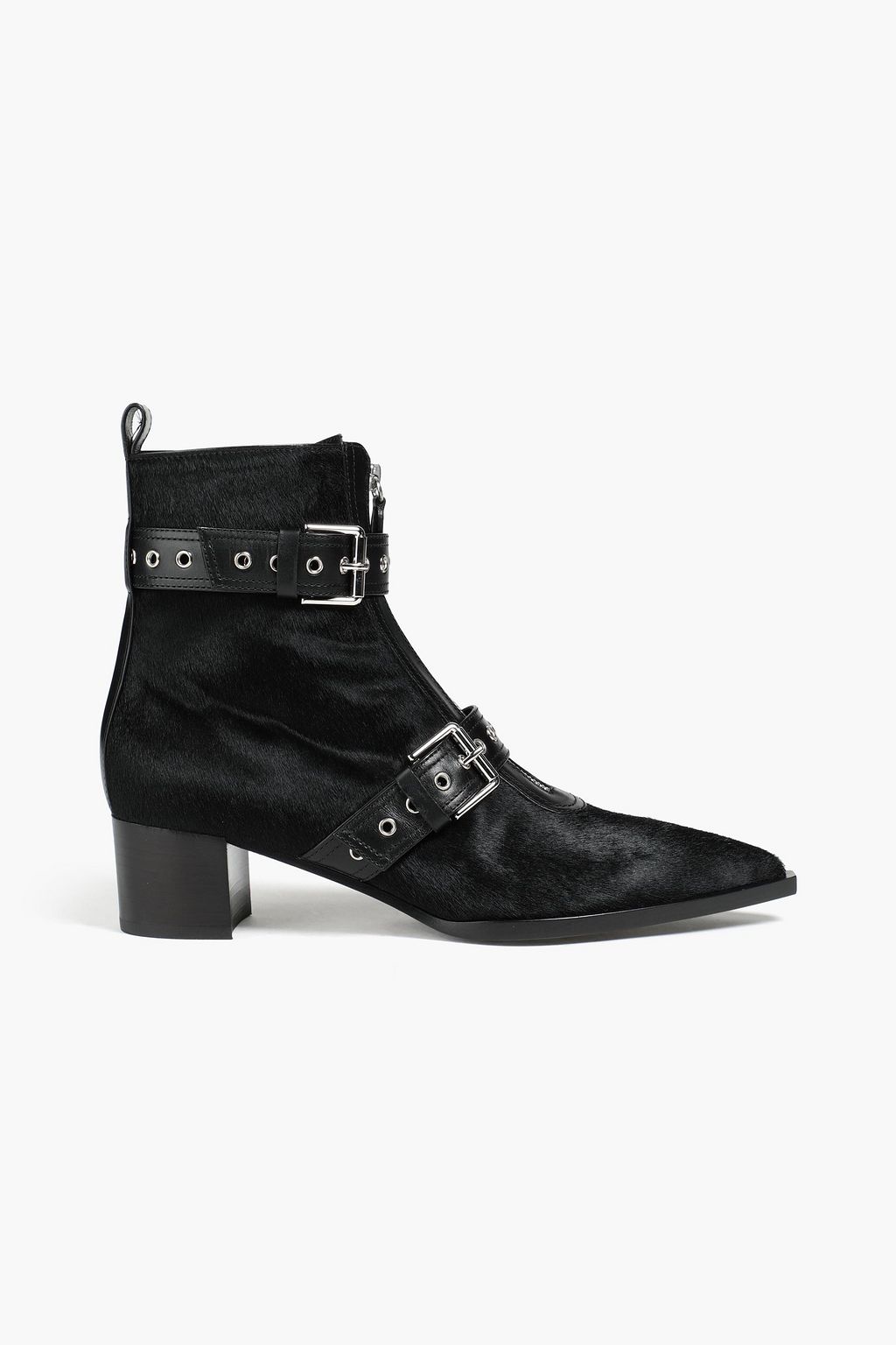 GIANVITO ROSSI Emmett buckled calf hair ankle boots THE OUTNET