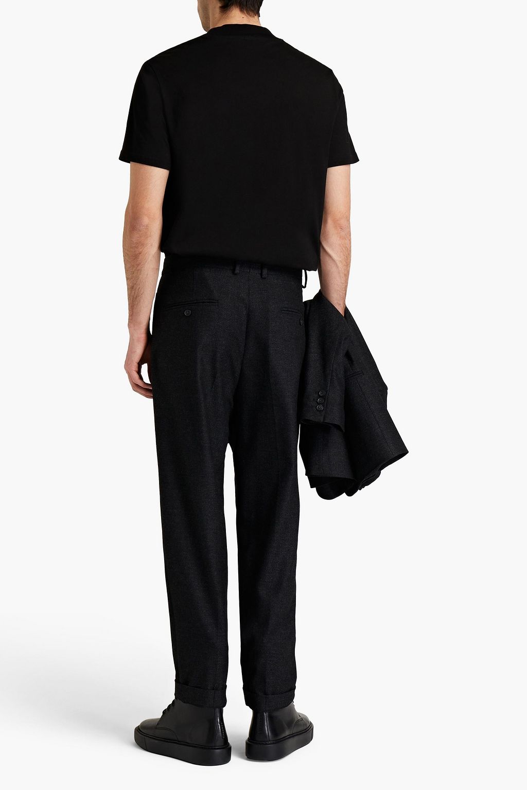ISABEL MARANT 울 혼방 플리츠 테이퍼드 팬츠