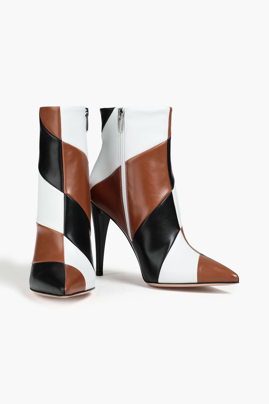 GIANVITO ROSSI Hadley 컬러 블록 가죽 앵클 부츠