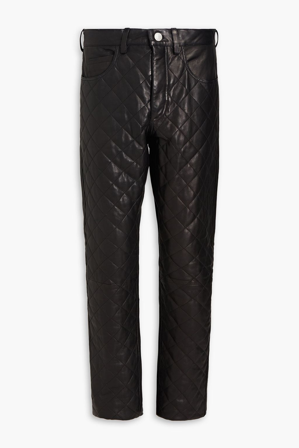 frame quilted leather pants