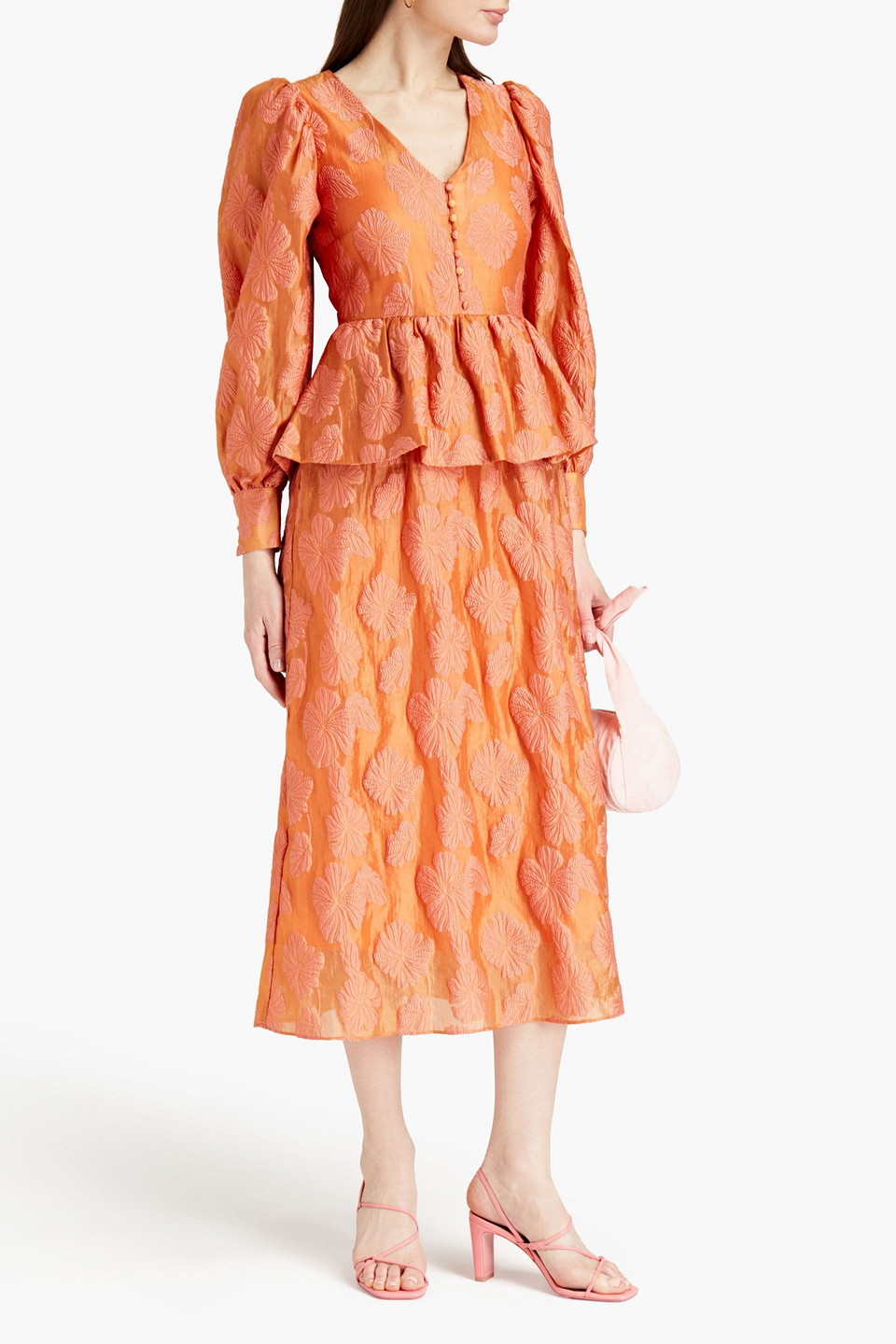 Hofmann Copenhagen Romi Ruffled Fil Coupé Organza Midi Dress