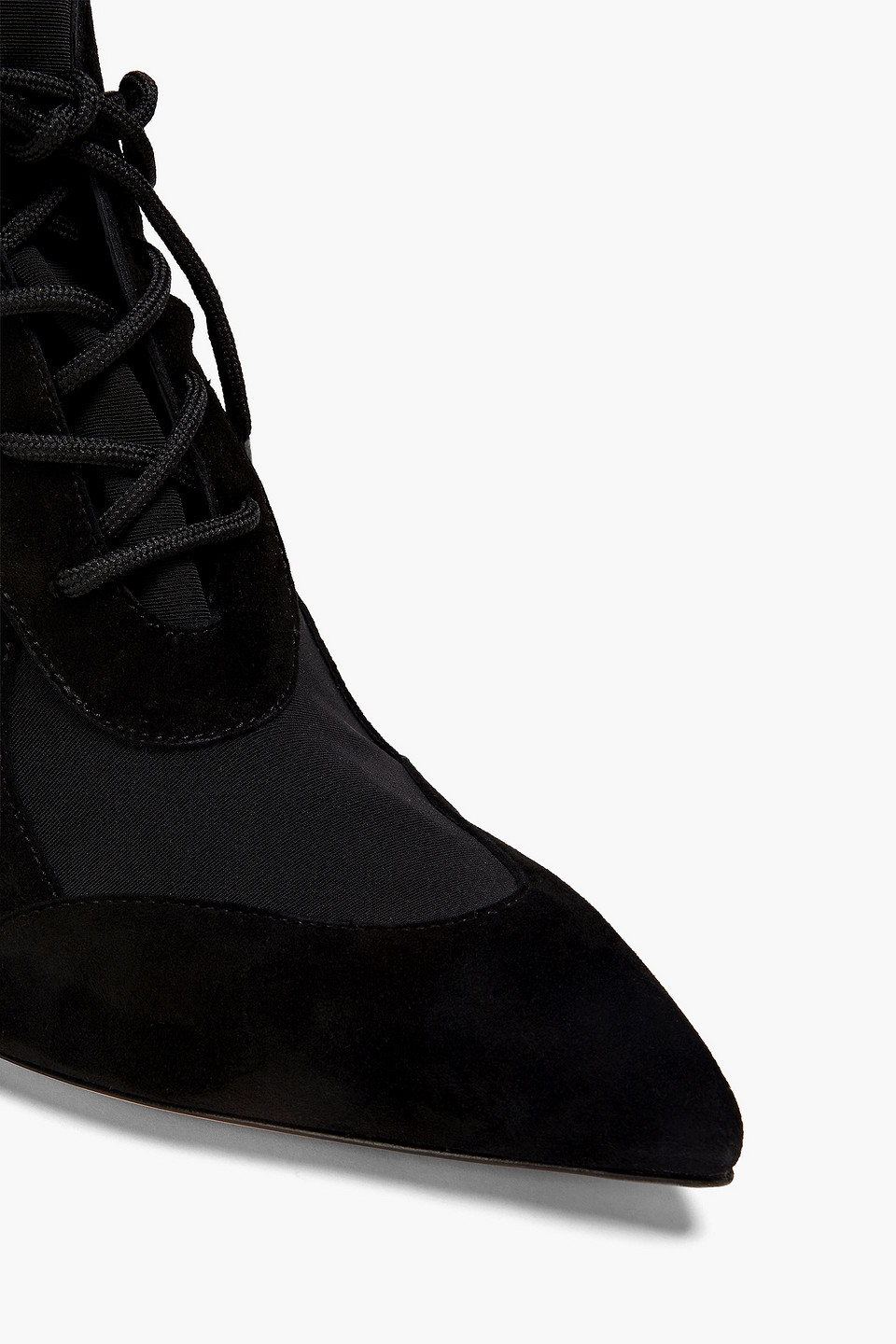 Gianvito Rossi Jenna Suede-paneled Stretch-knit Sock Boots In Black