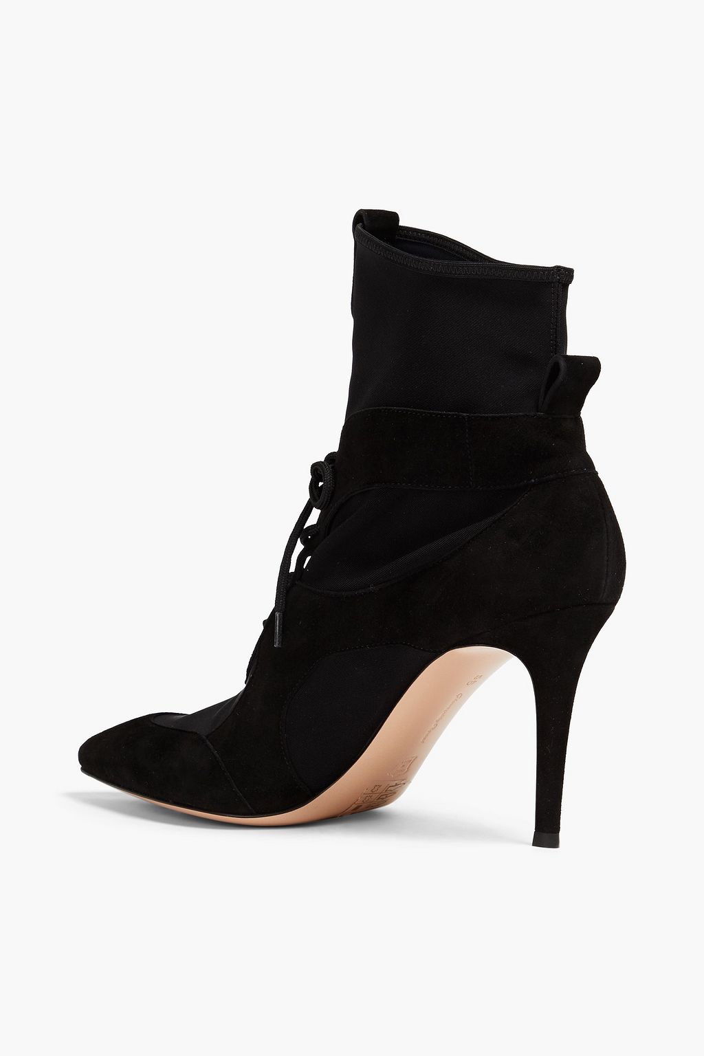 GIANVITO ROSSI Jenna suede-paneled stretch-knit sock boots