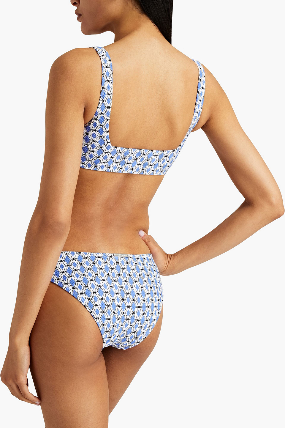  Heidi Klein - Halbhohes Bikini-höschen Aus Stretch-piqué Mit Print - Weiß - Xl 
