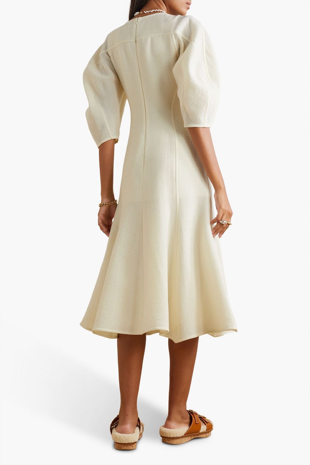 CHLOÉ Wool and cashmere-blend midi dress