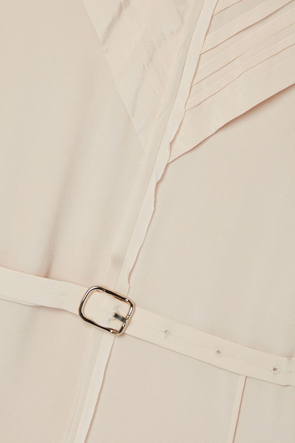 CHLOÉ Pintucked silk crepe de chine midi dress