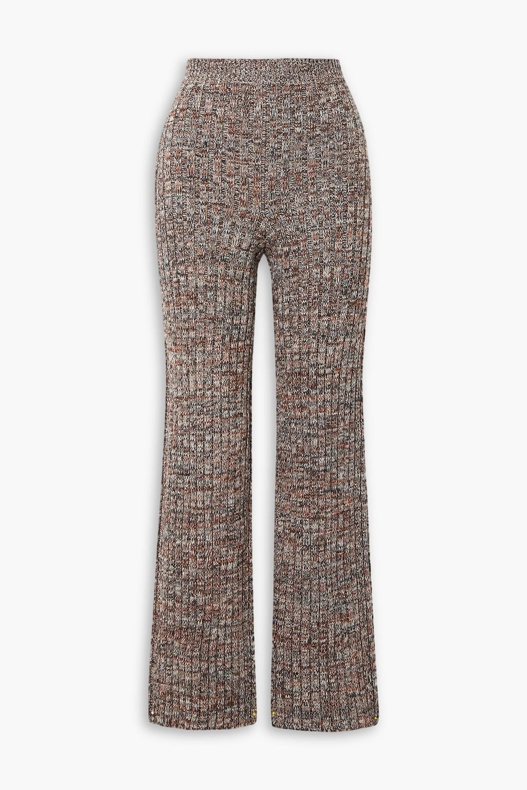 CHLOÉ Ribbed cashmere and wool-blend straight-leg pants | THE OUTNET