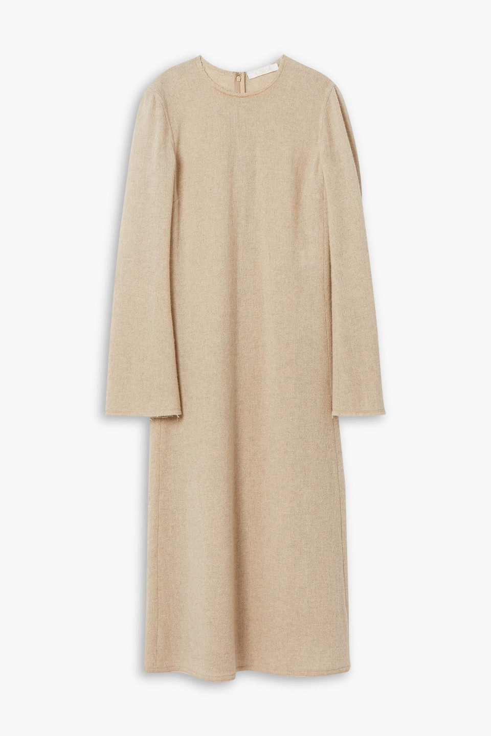 Chloé Wool And Cashmere-blend Midi Dress In Beige