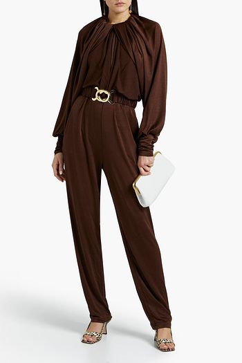 DODO BAR OR Mika belted draped satin-jersey jumpsuit