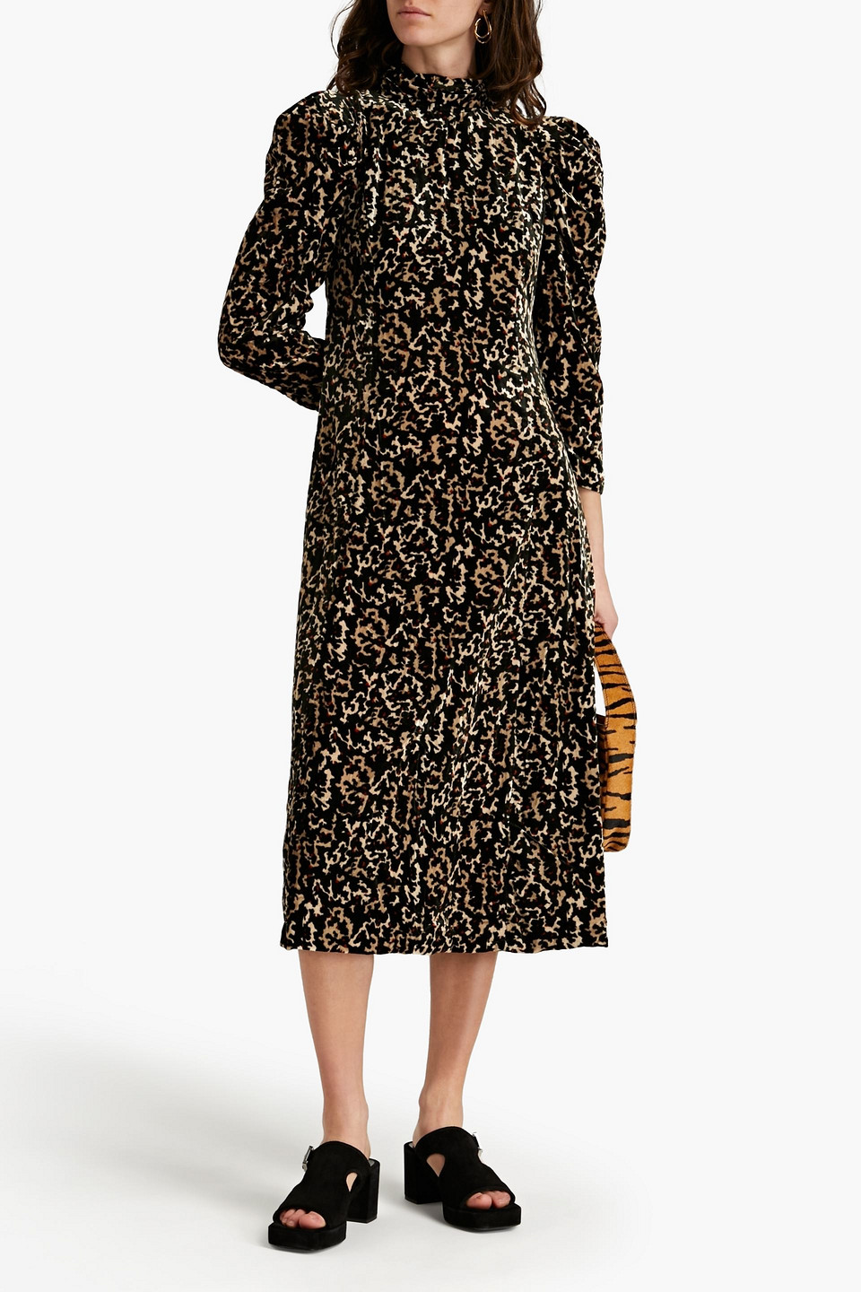 Hofmann Copenhagen Isadora Printed Velvet Midi Dress