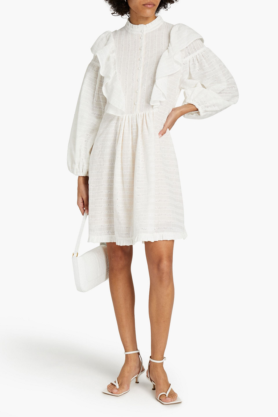 Hofmann Copenhagen Elise Ruffled Broderie Anglaise Cotton Mini Dress
