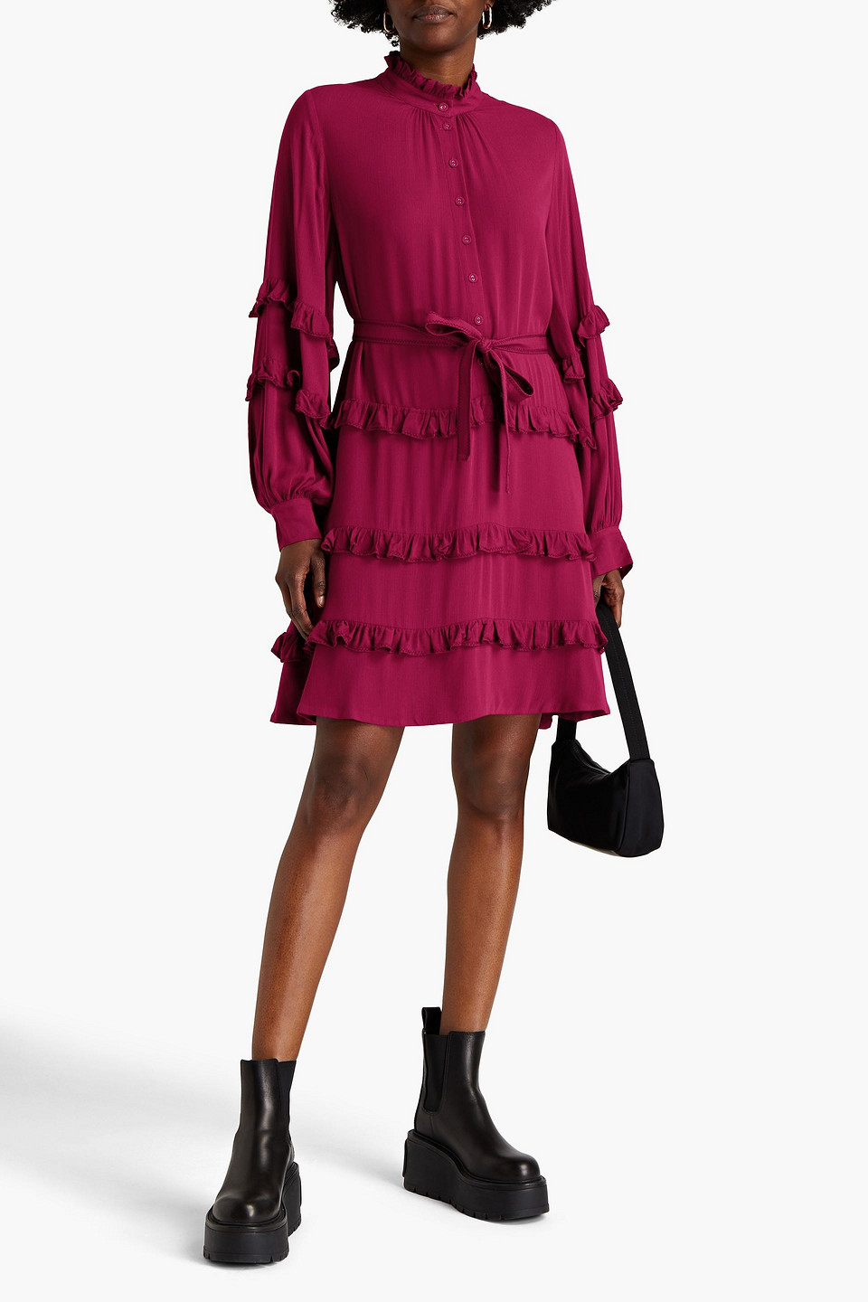 Hofmann Copenhagen Manon Ruffled Ecovero-crepe Mini Dress