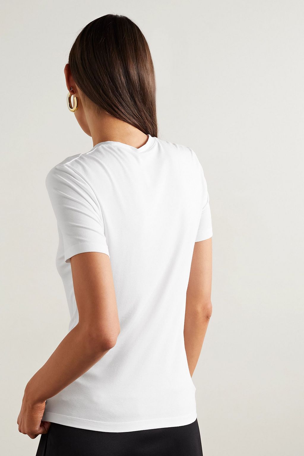 VERSACE Embellished printed stretch-jersey T-shirt
