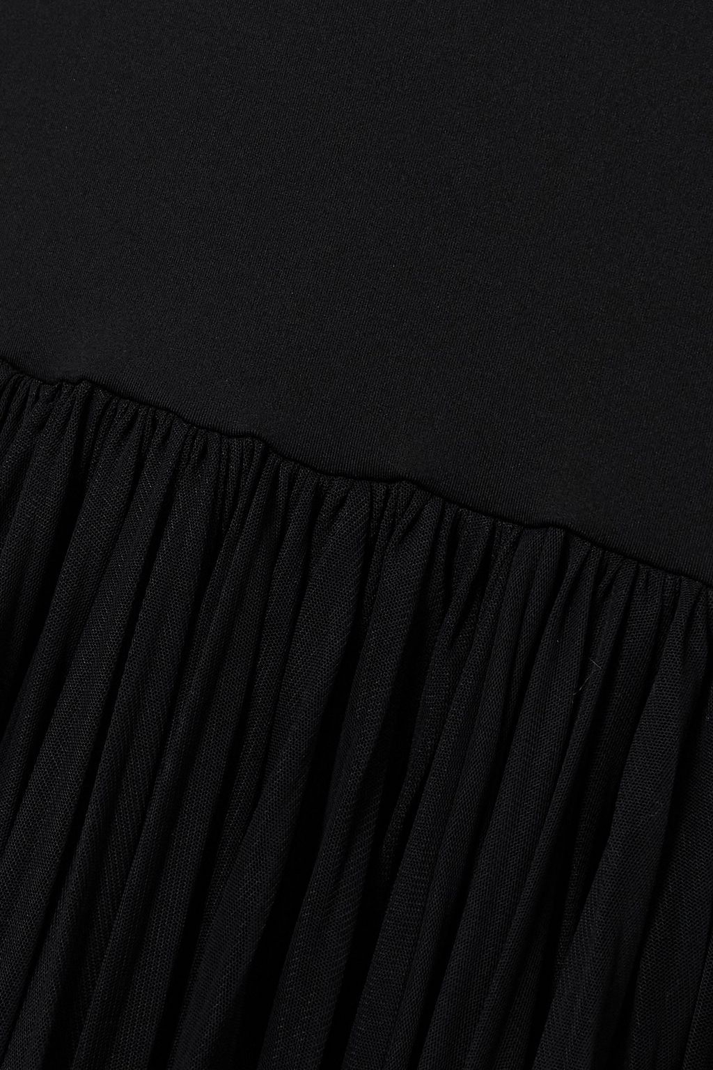 DOLCE&GABBANA فستان متوسط الطول من الجيرسي المطاط والتول مزين بشعار العلامة