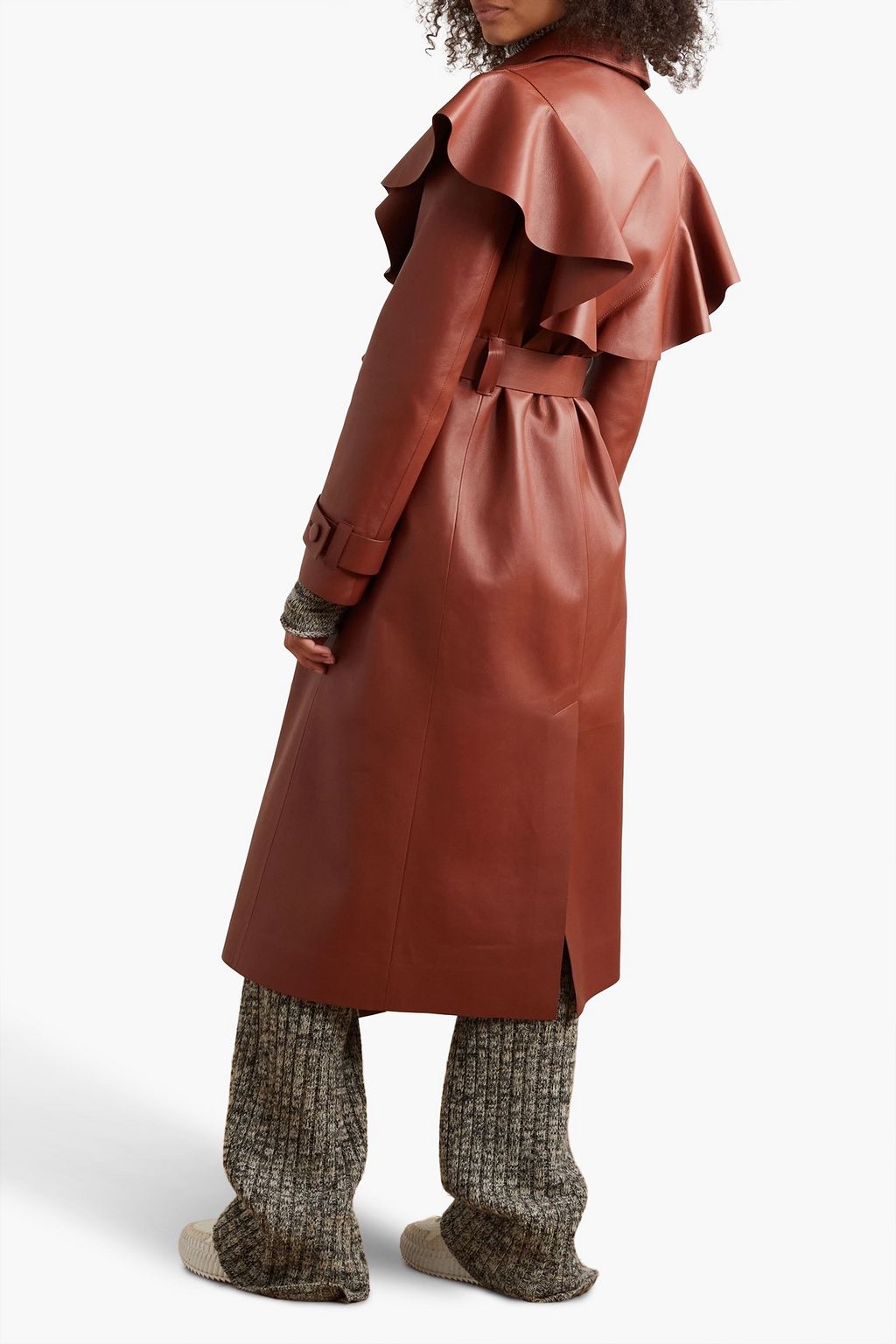 CHLOÉ Ruffled leather trench coat