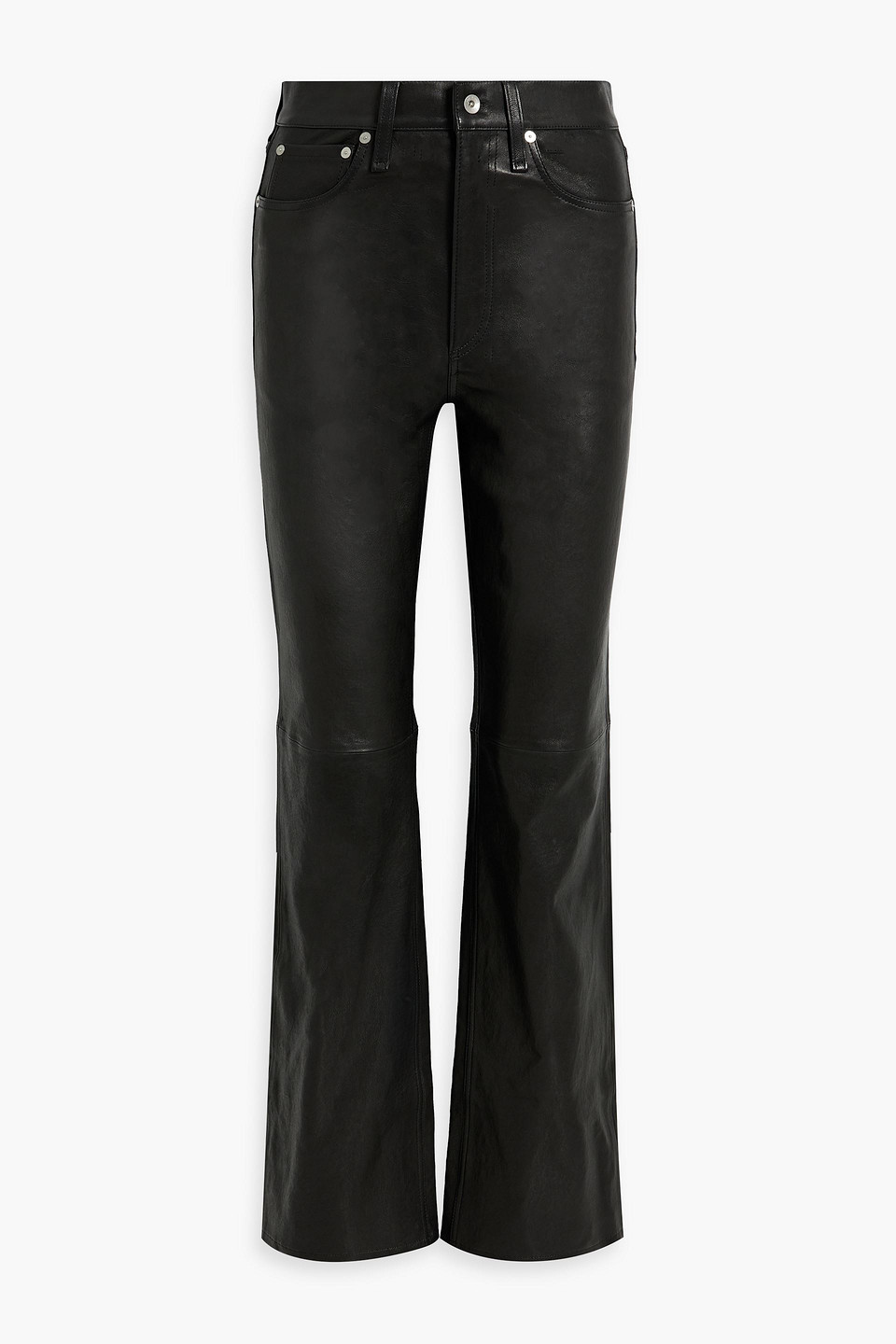 Rag & Bone Alex Leather Straight-leg Pants In Black