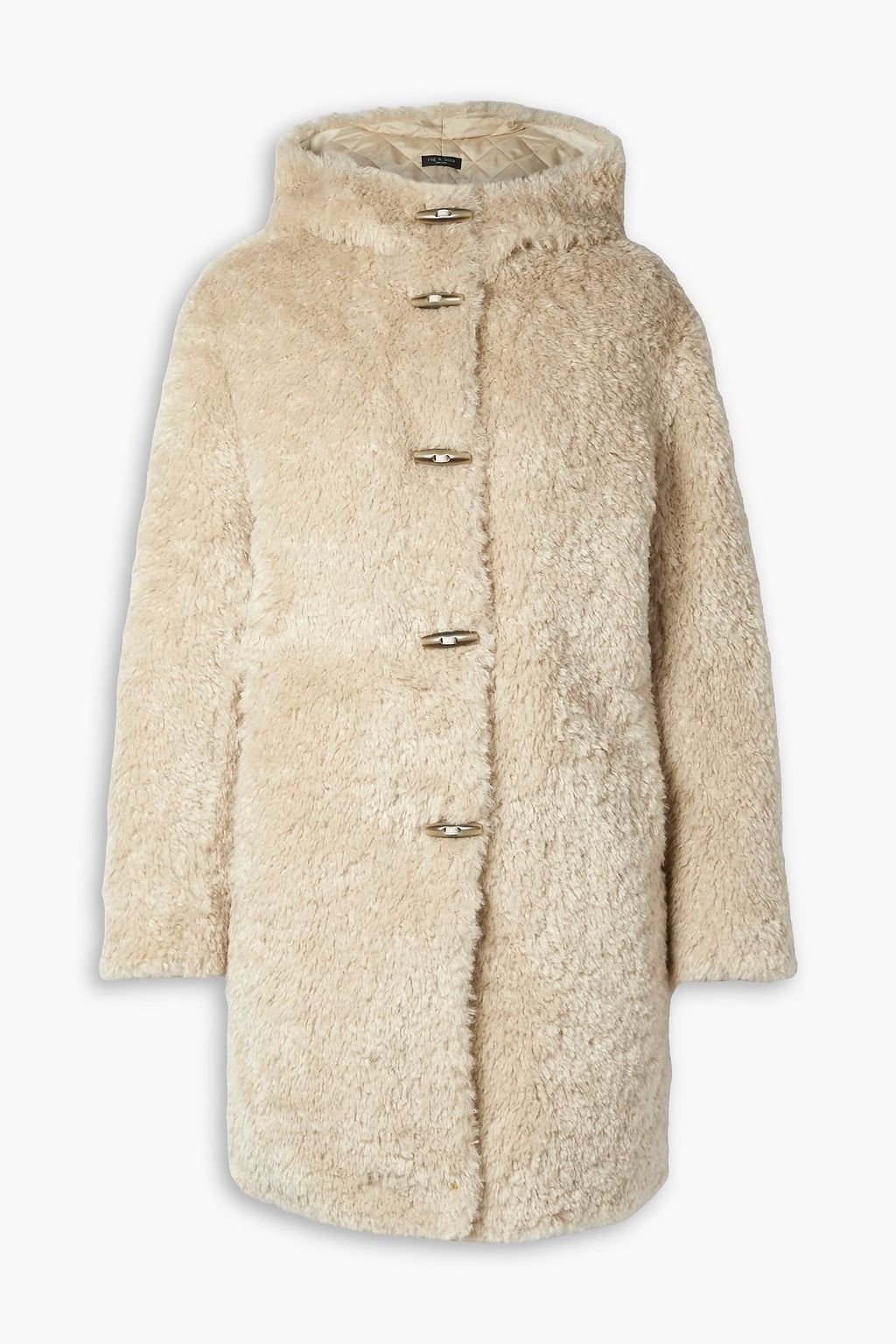 Iggy wool blend faux fur hooded coat