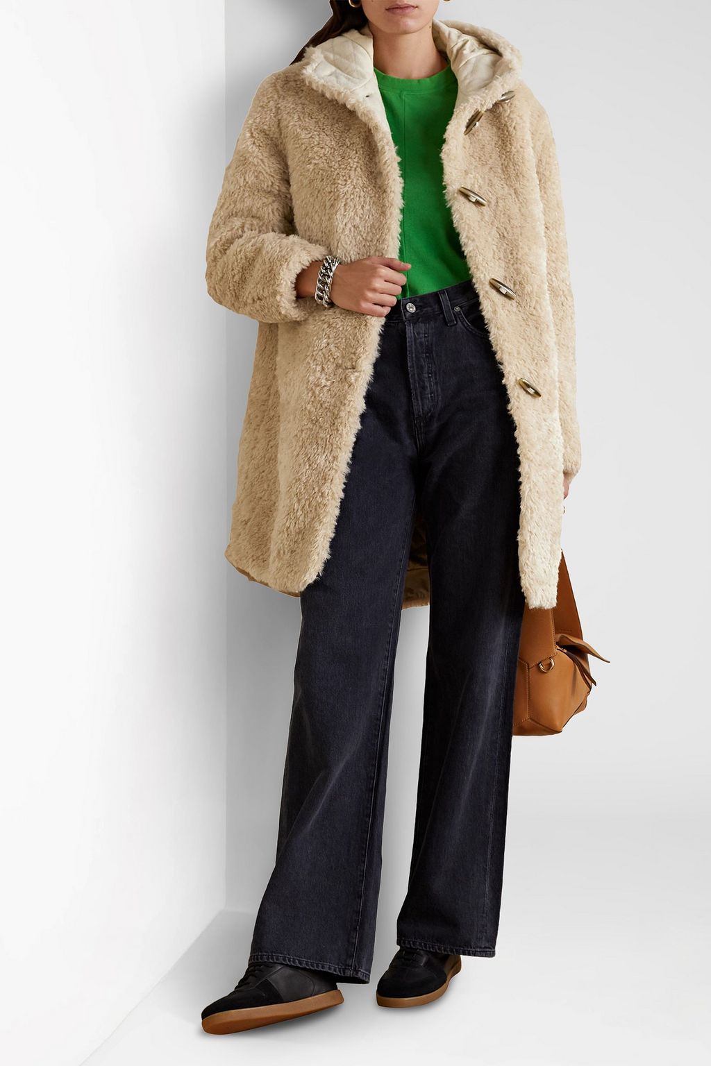 RAG & BONE Iggy wool-blend faux fur hooded coat | THE OUTNET