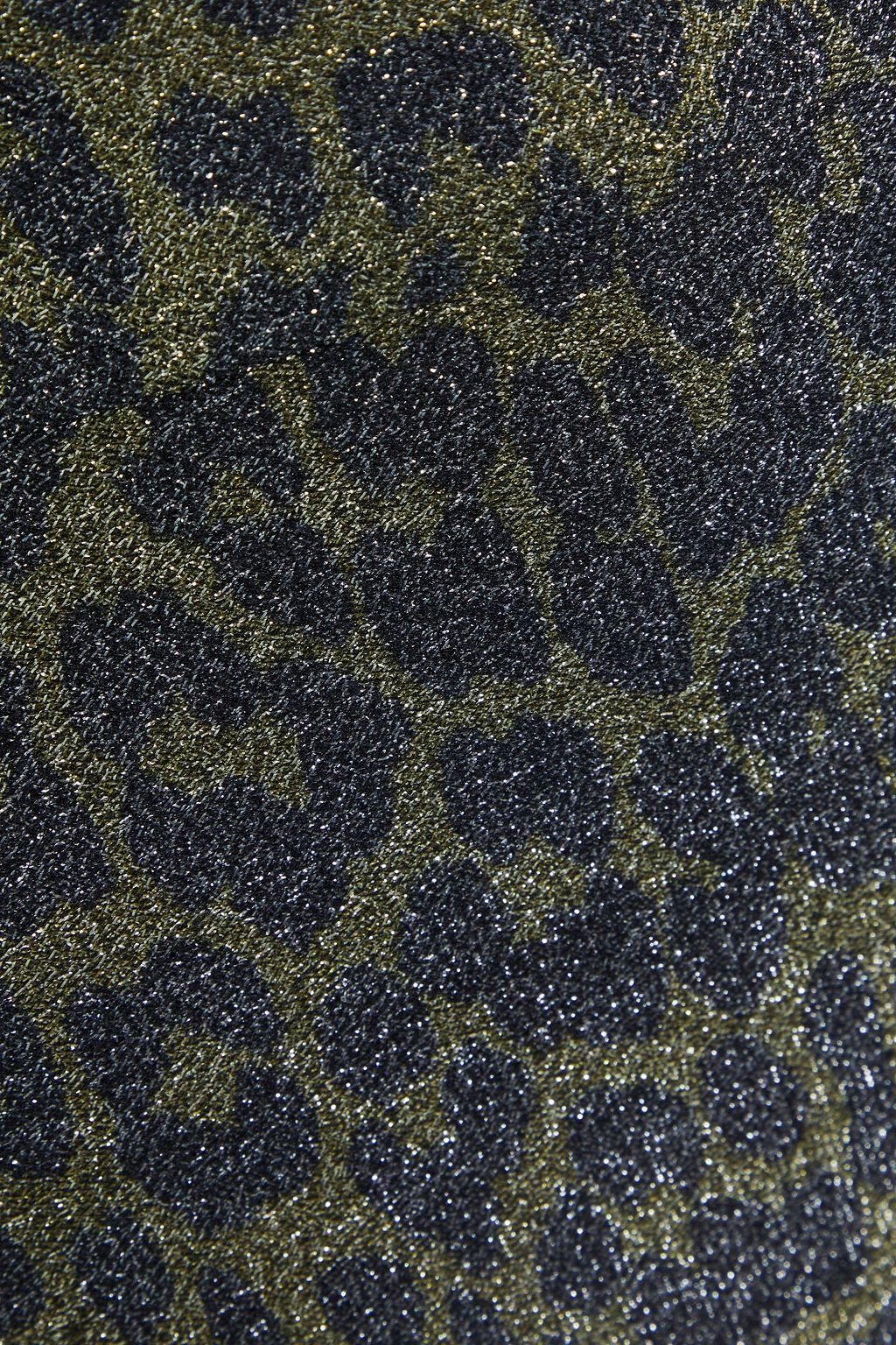 GANNI Cropped metallic leopard-print stretch-jersey leggings