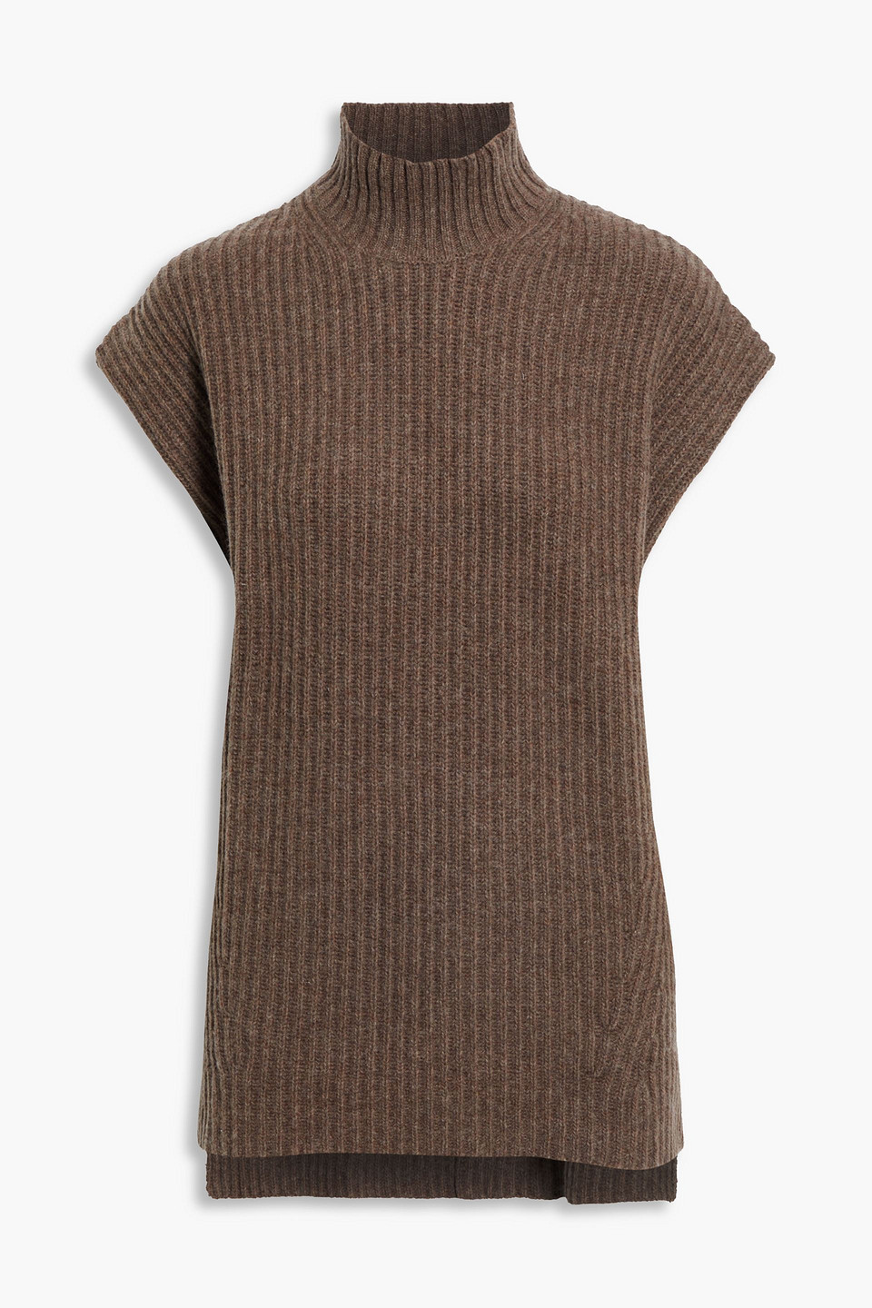 ganni - ribbed-knit turtleneck top - neutral - xxs