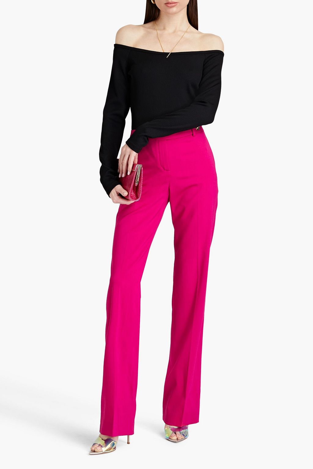 VERSACE Stretch-wool straight-leg pants