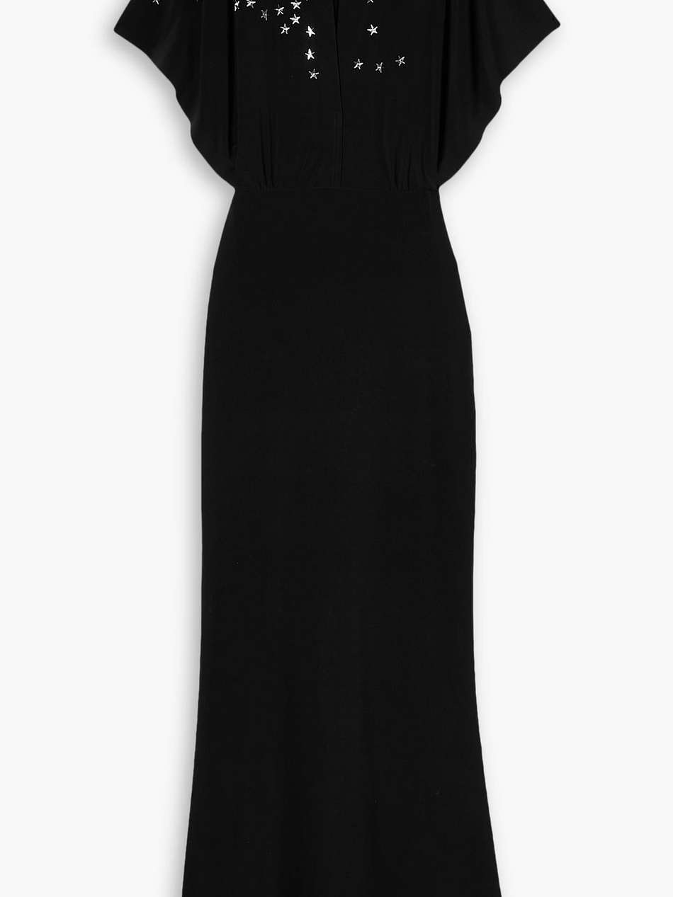 obie studded stretch-jersey gown