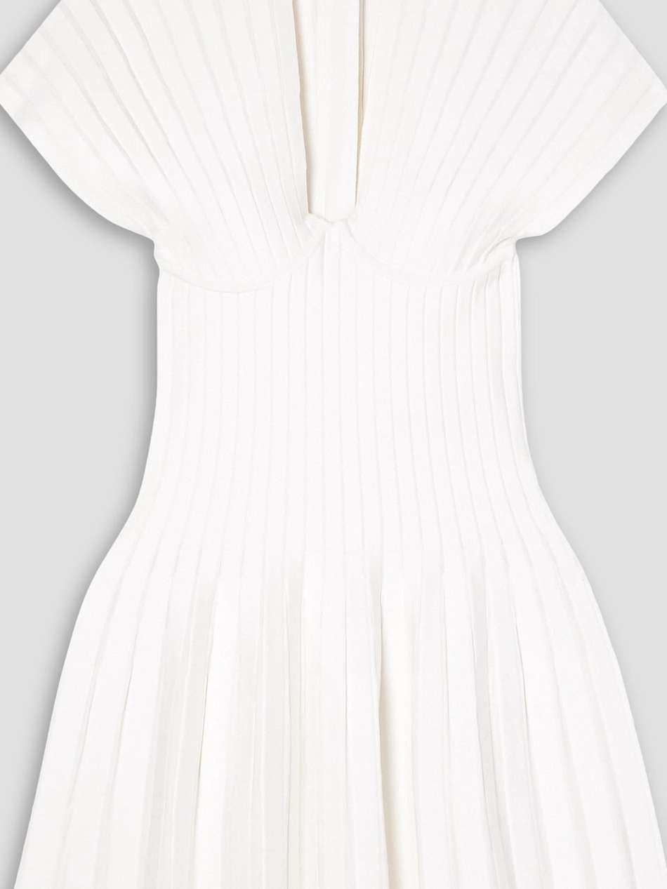 pleated knitted mini dress