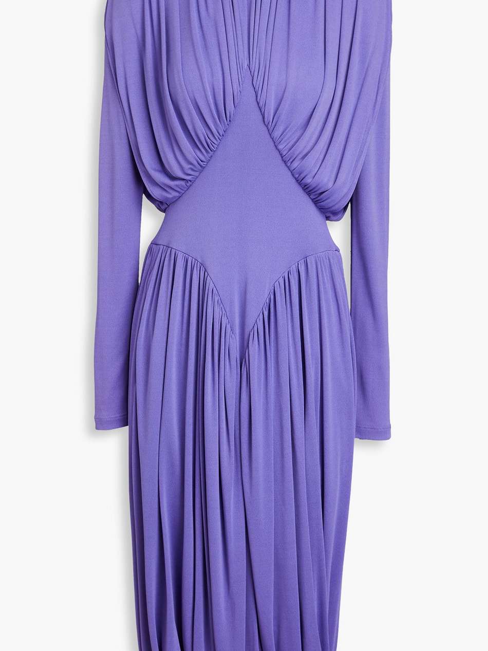 gathered jersey midi dress