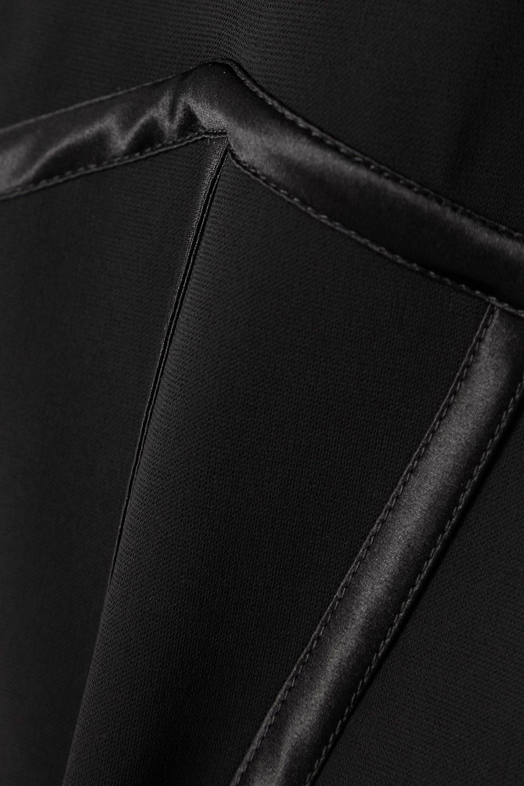 VERSACE Silk satin-trimmed crepe midi dress