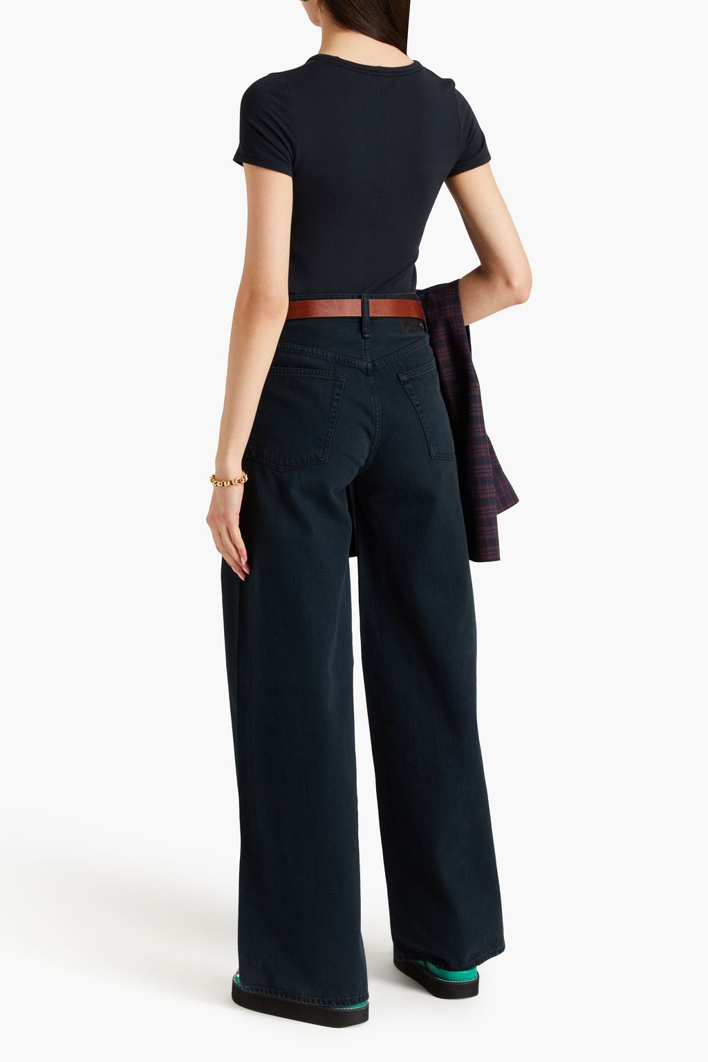 RAG & BONE جينز Sofie بأرجل واسعة وخصر مرتفع