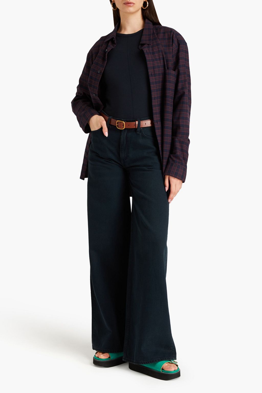 RAG & BONE جينز Sofie بأرجل واسعة وخصر مرتفع