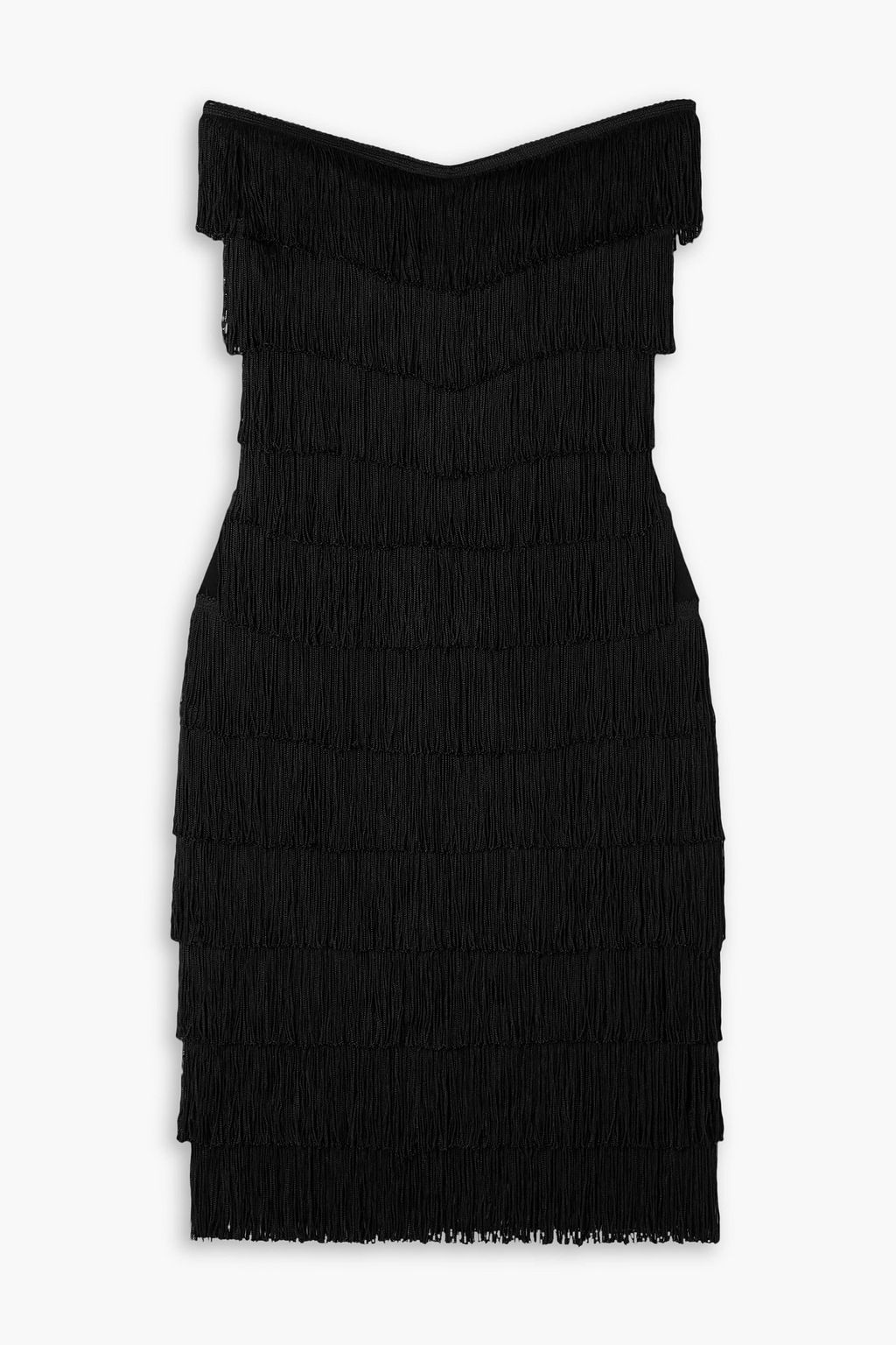 Burberry Ladies Black Crystal Fringe Detail Stretch Jersey