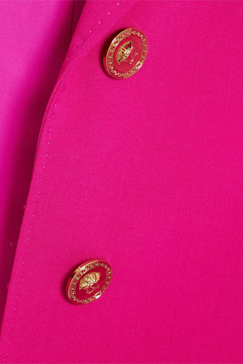 Shop Versace Wool-blend Crepe Blazer In Bright Pink