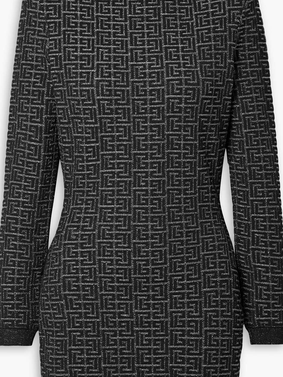 metallic jacquard-knit mini dress