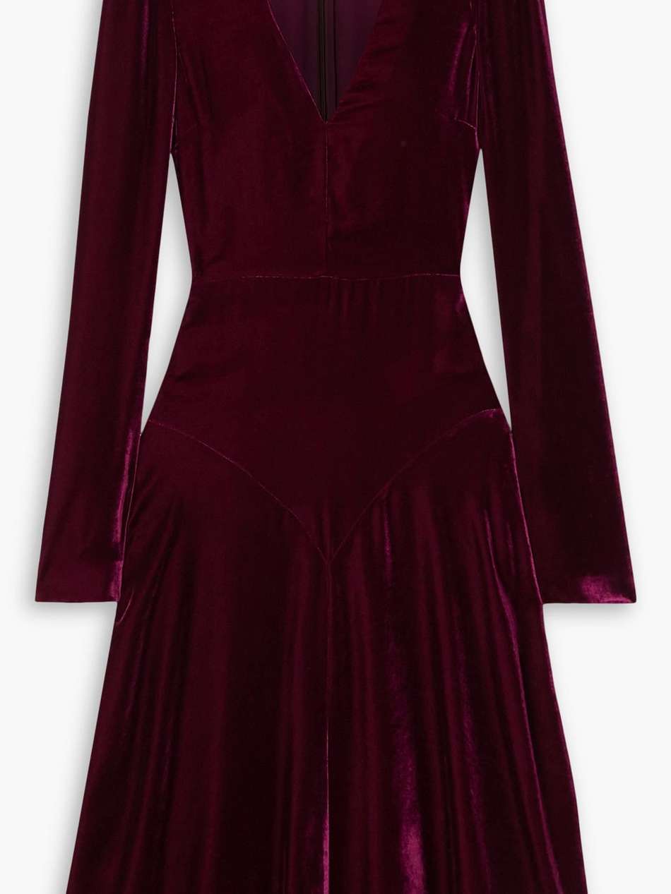 velvet midi dress