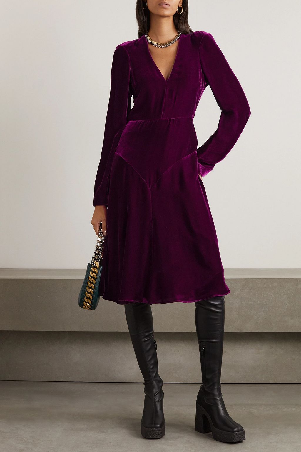 STELLA MCCARTNEY Velvet midi dress