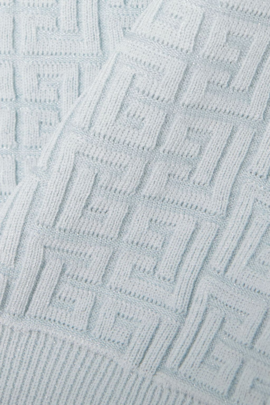 BALMAIN Cropped jacquard-knit top