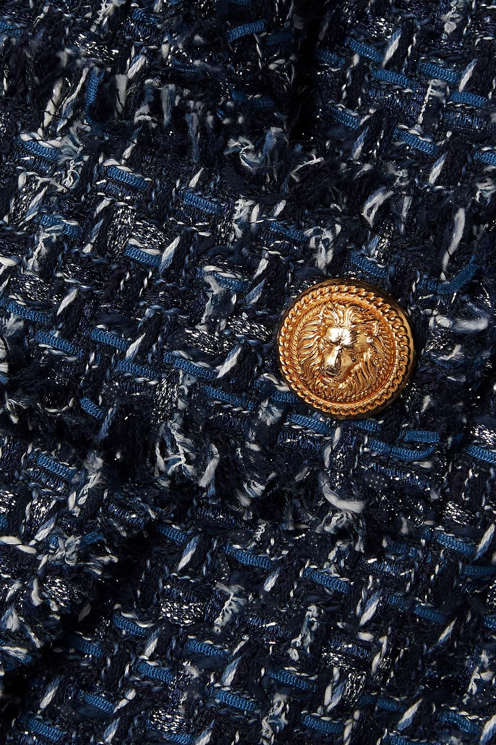 BALMAIN Embellished bouclé mini dress