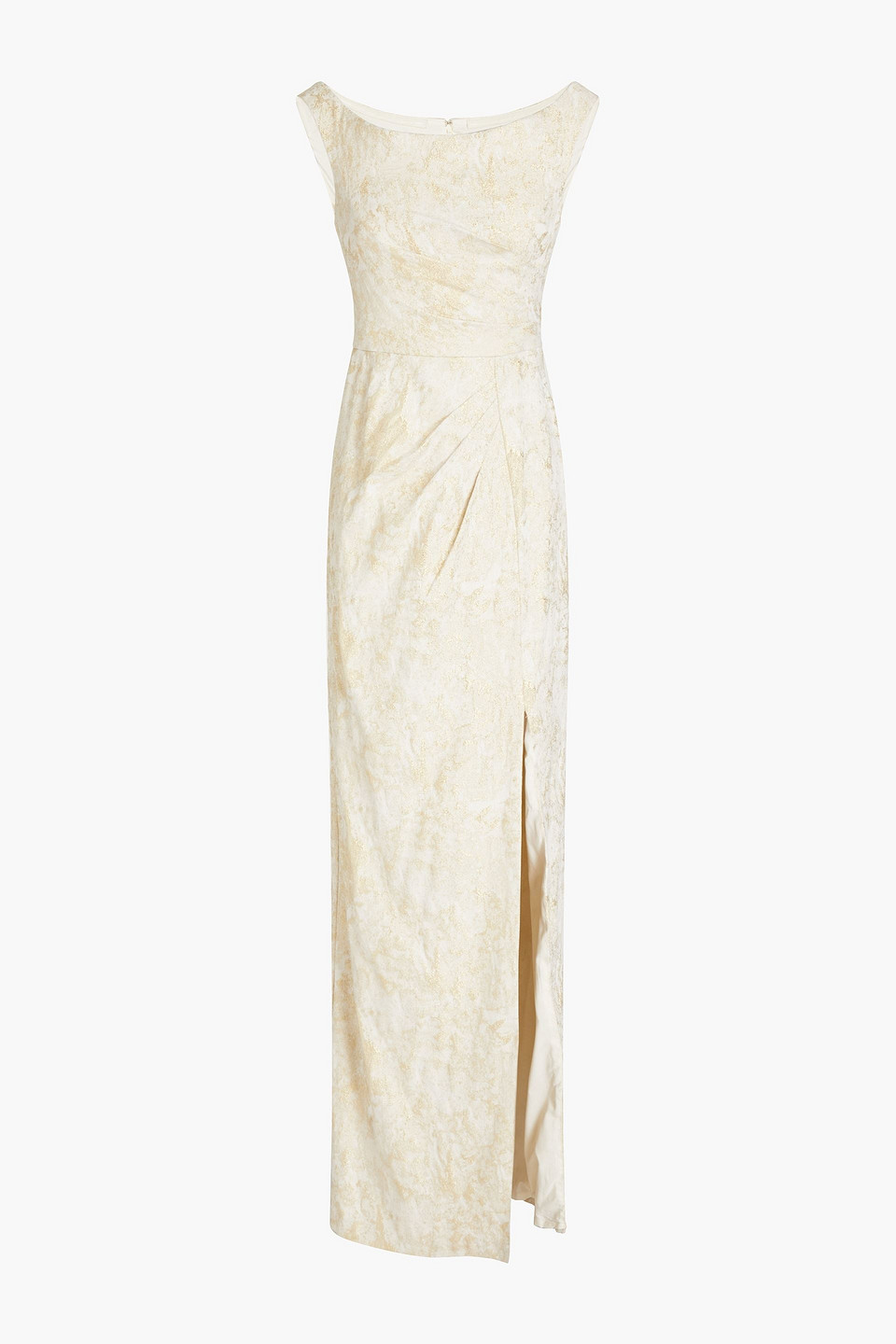 Aidan Mattox Draped metallic jacquard gown