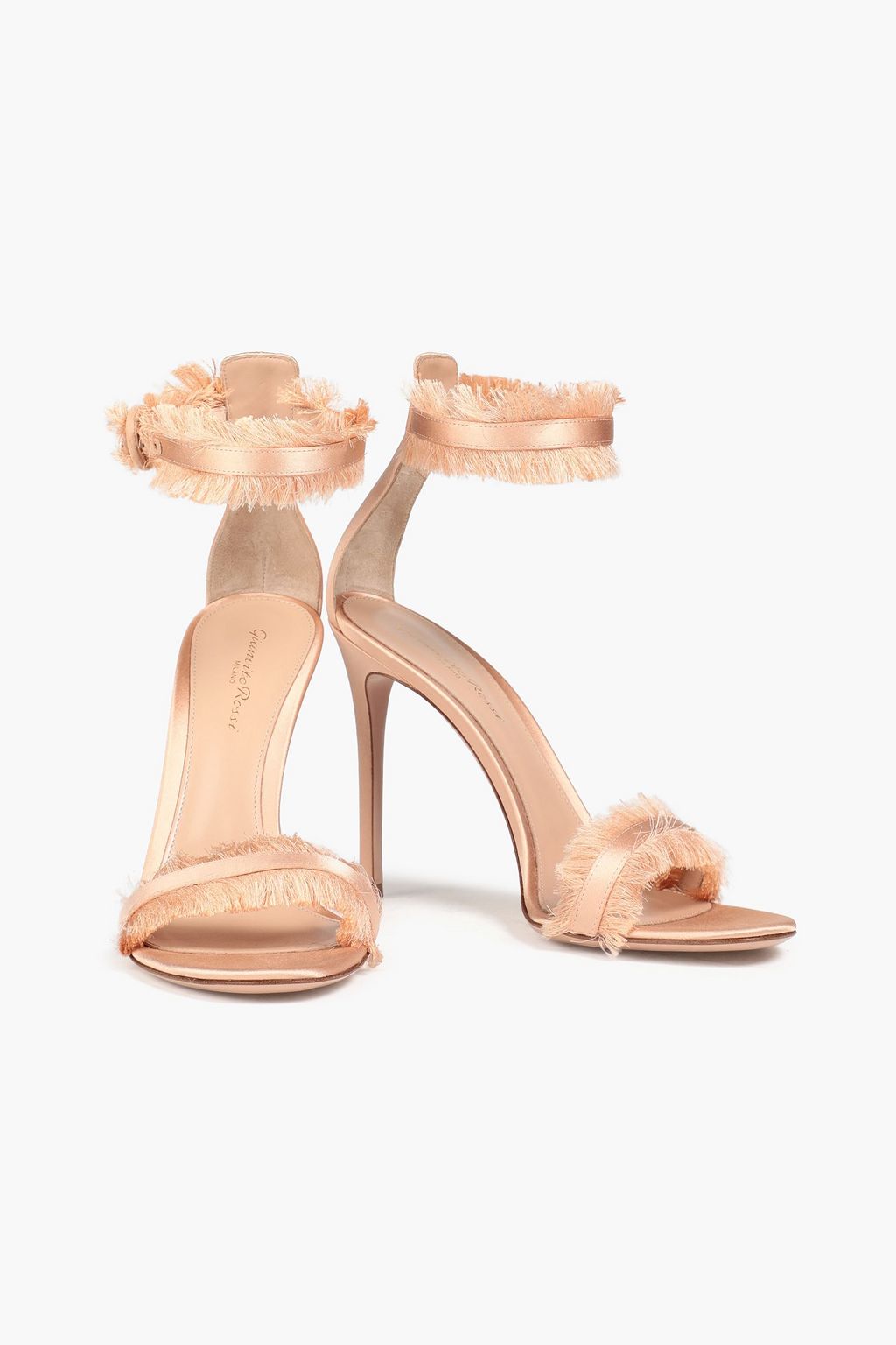 GIANVITO ROSSI Caribe frayed satin sandals