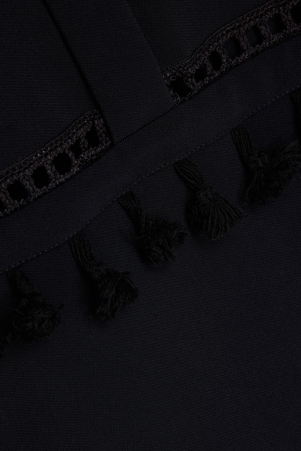 ELIE SAAB Tassel-trimmed crepe top
